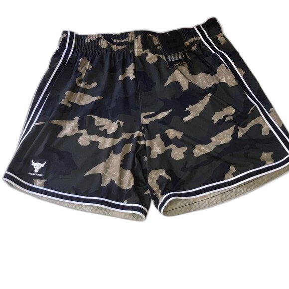 UNDER ARMOUR Project Rock Camouflage Camo Mesh Basketball Shorts Mens XL - Picture 1 of 11